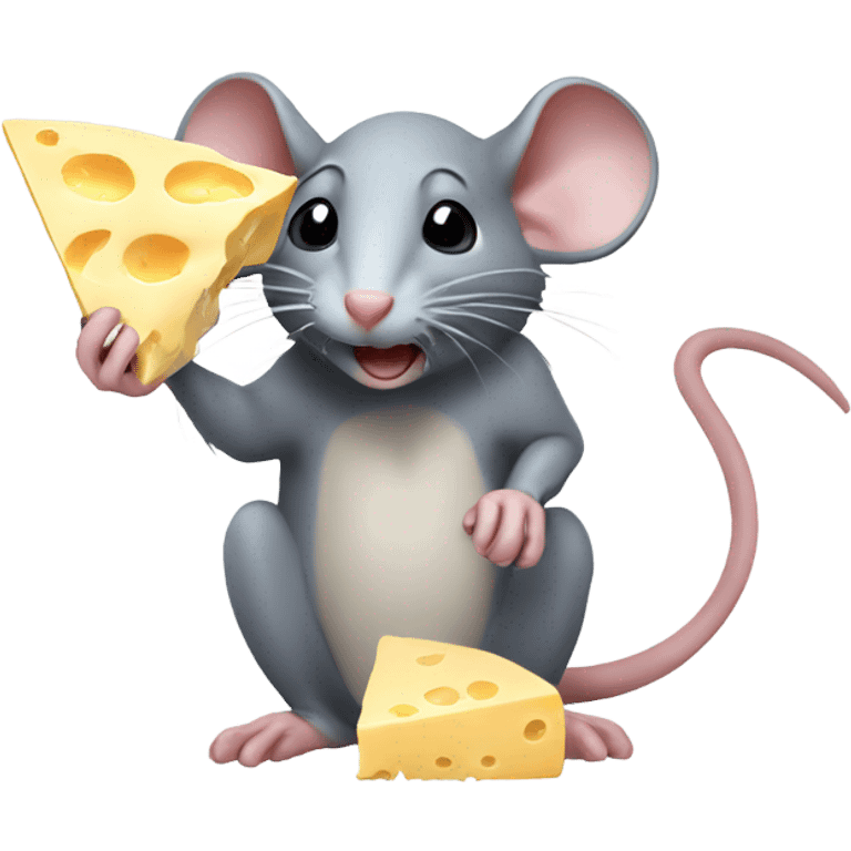 rat eating cheese emoji