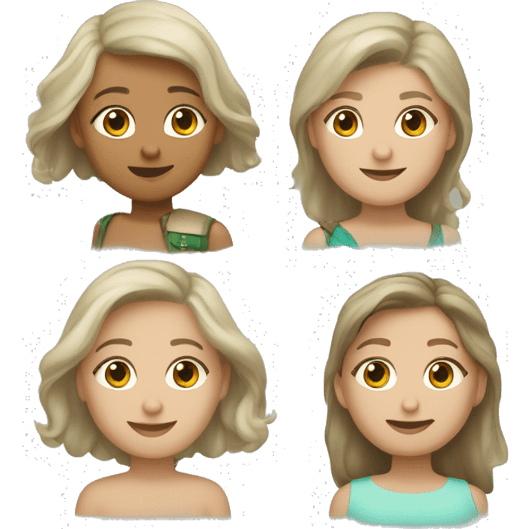 девочка с русыми волосами и зелеными глазами  emoji