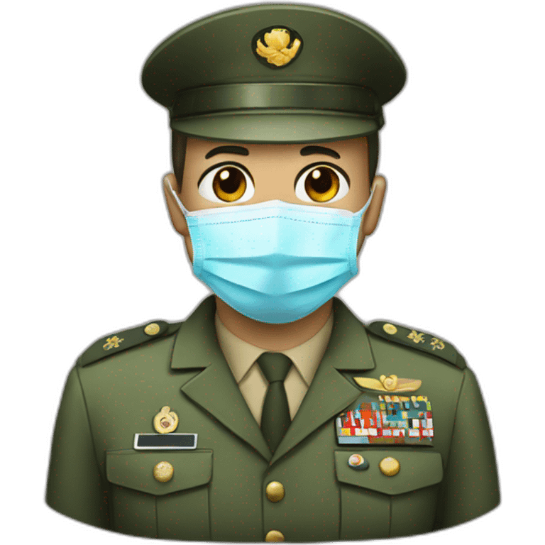 a military Head in a Medical masks emoji