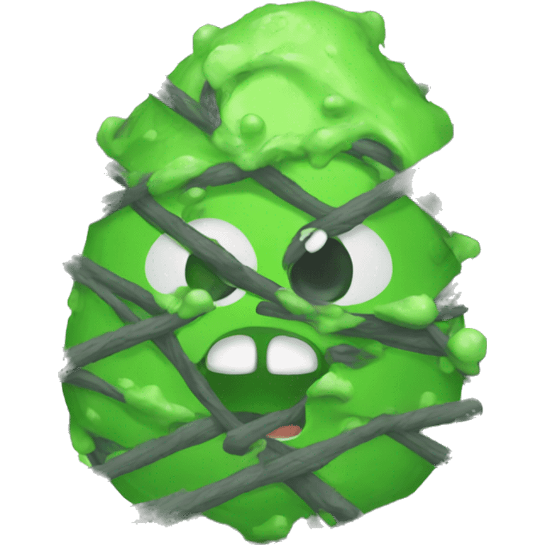 There is a slime in the cage emoji