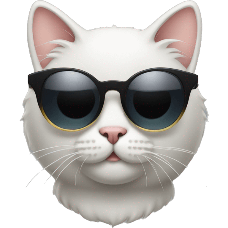 Cat with sunglasses and lip gloss emoji