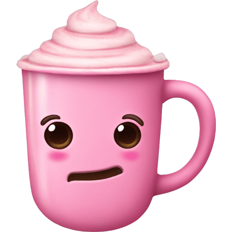 Cute pink hot chocolate  emoji