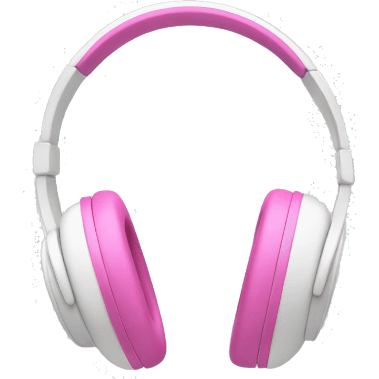 White headphones with pink bow emoji