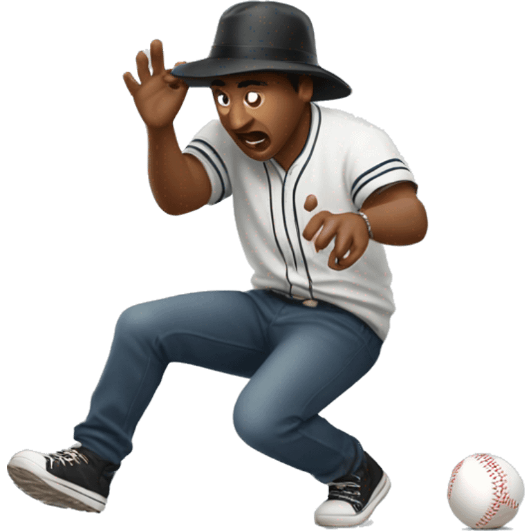 man in hat and baseball tee throwing smartphone on the ground really hard emoji