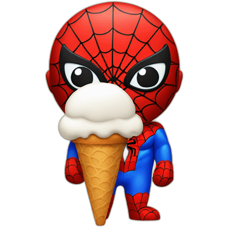 Spiderman with ice cream emoji