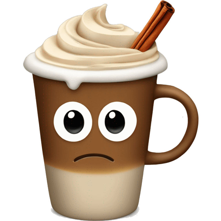 A latte with cinnamon on top emoji