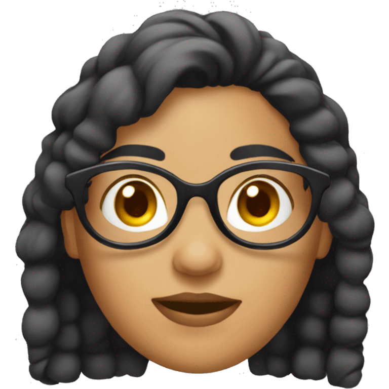 mujer con lentes y cabello corto emoji