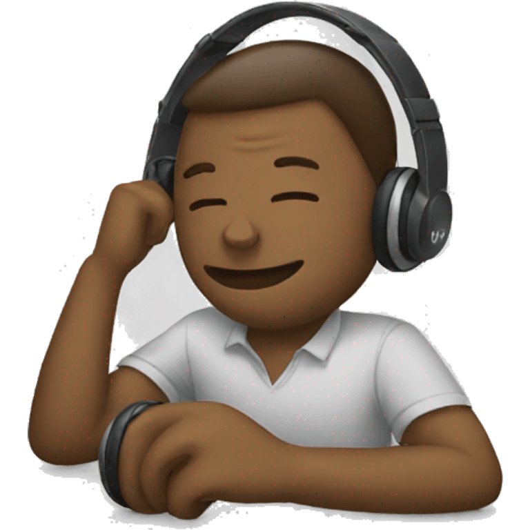 Emoji with zzzz and headphones emoji