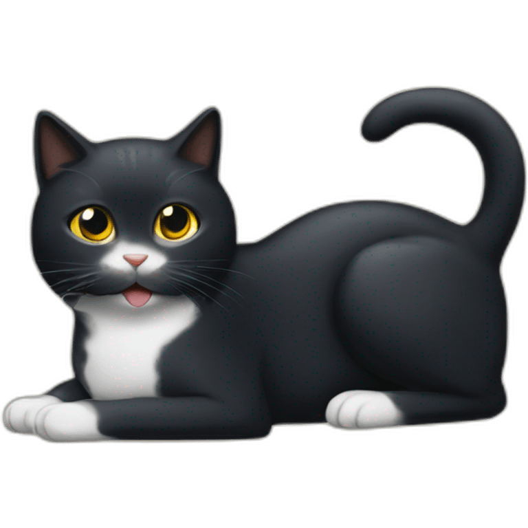 Gato negro y gato blanco emoji