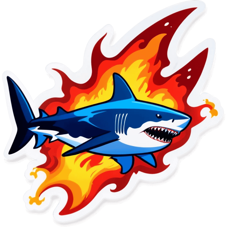 shark exploding on fire emoji