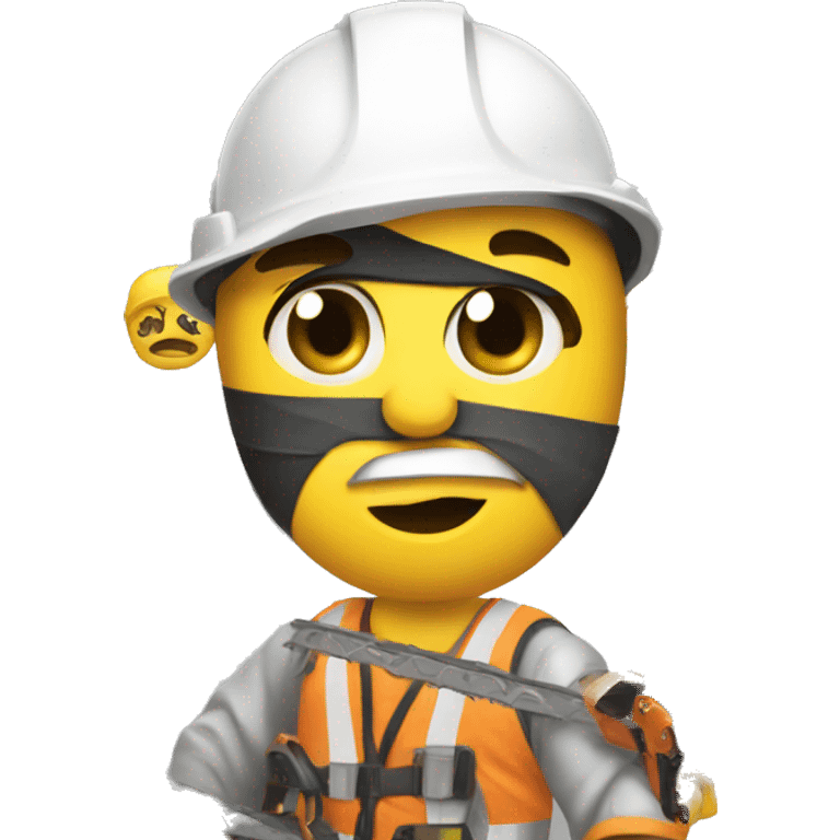 builder in a helmet with a chainsaw emoji