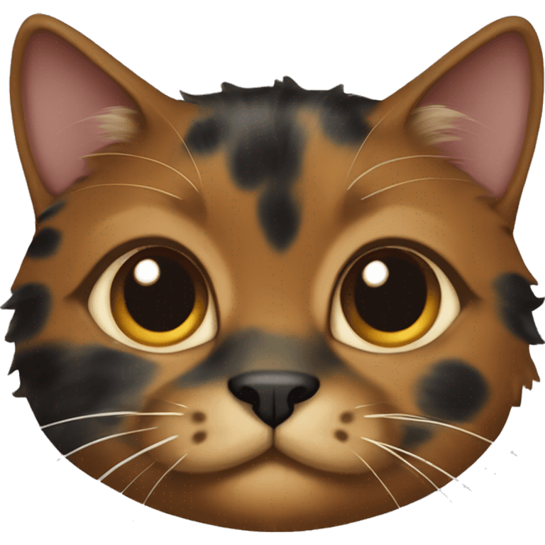 Tortoiseshell hair cat with small patches of tan  emoji