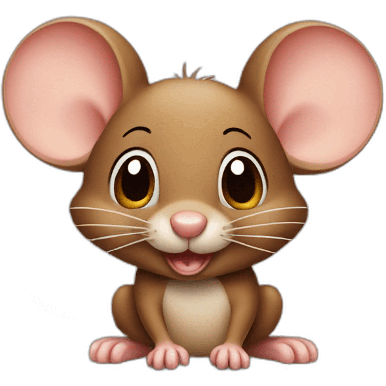 brown cartoon mouse happy emoji