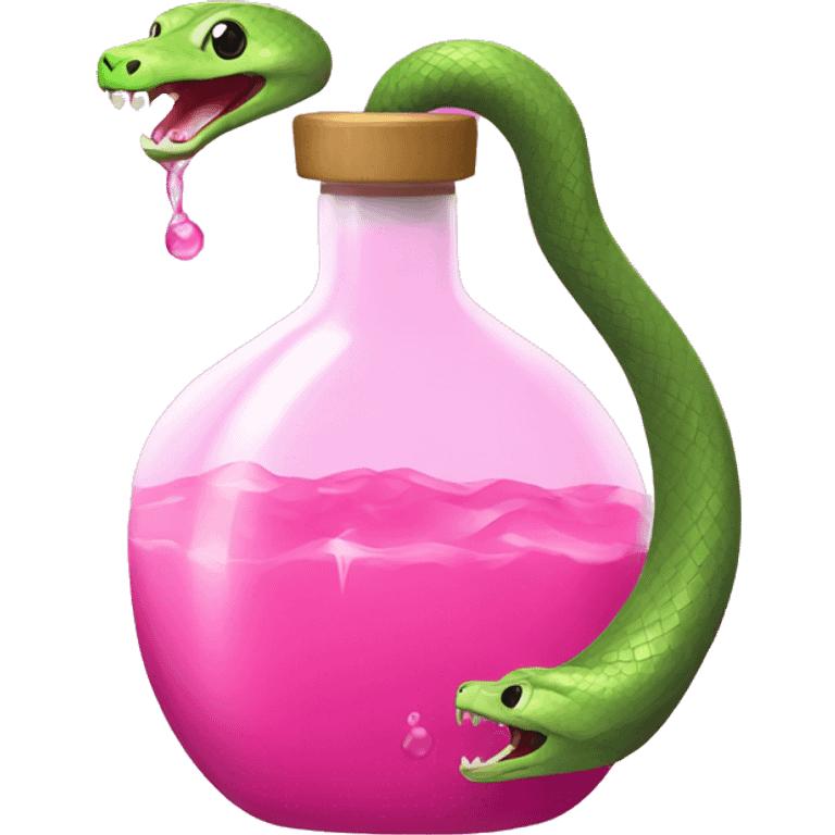 snake inside a pink potion bottle emoji