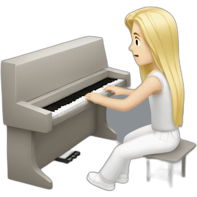 man long blonde hair PLAYING white SYNTHES KEYBOARDS emoji