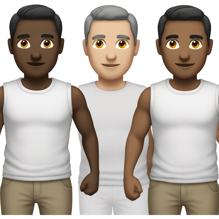 White man with very short black hair in withe T-shirt emoji