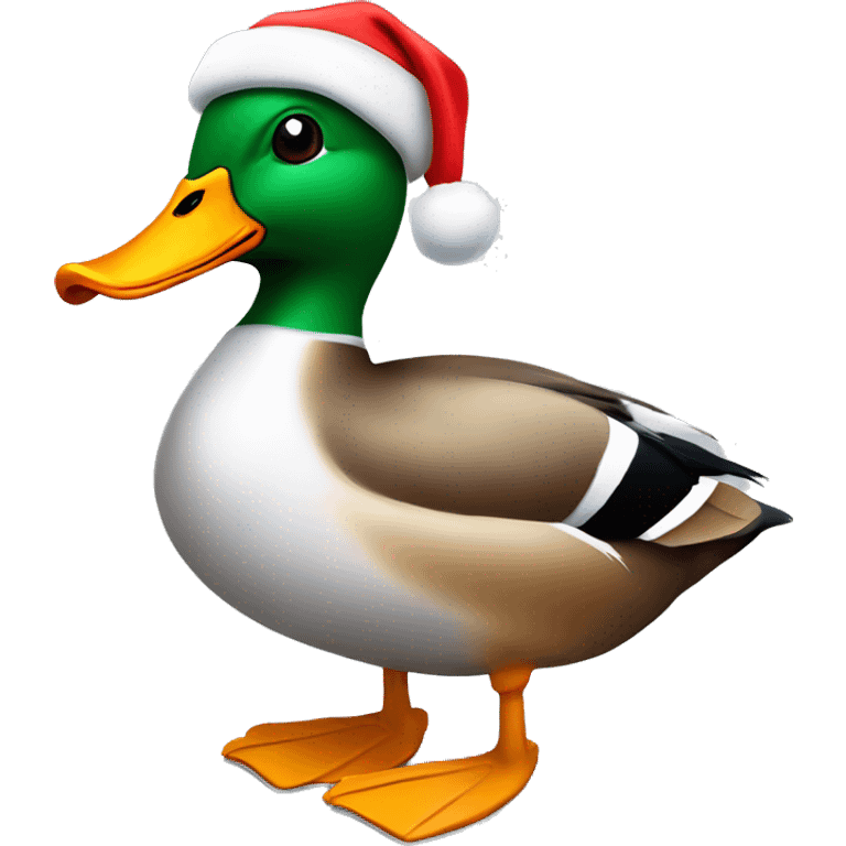 Mallard Duck with Santa hat emoji