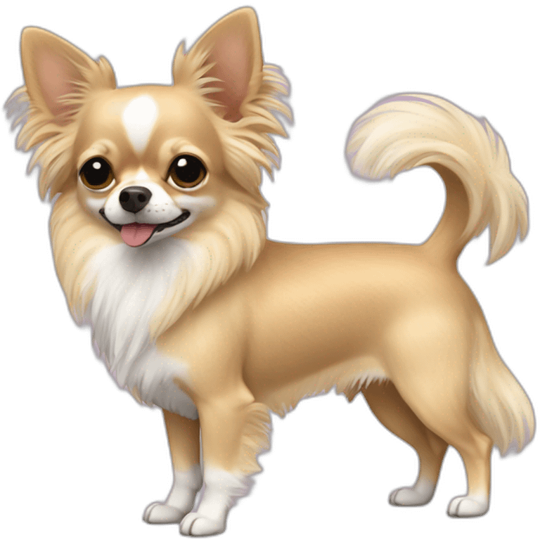 Long hair sand chihuahua ligeguard emoji