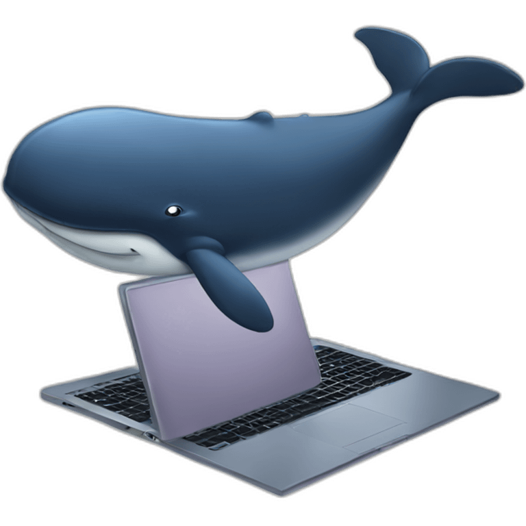 Whale using laptop emoji