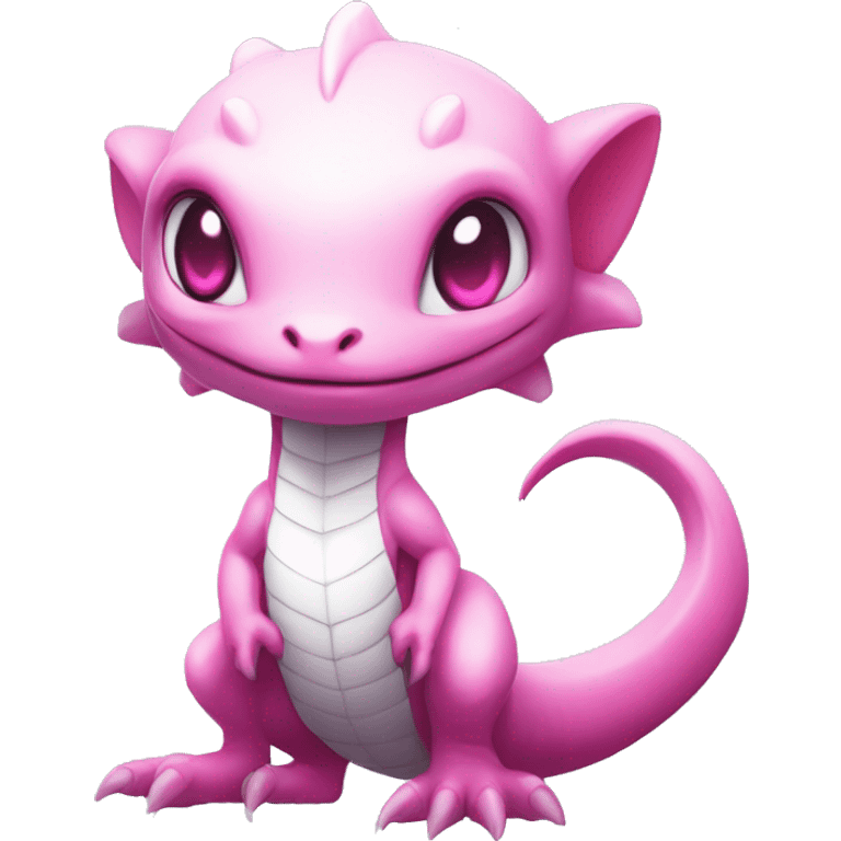 White, Shiny, Chibi, White, Pink eyes, Anthro-Sona-Lizard-Alien-Salazzle-Fakémon, Full Body emoji