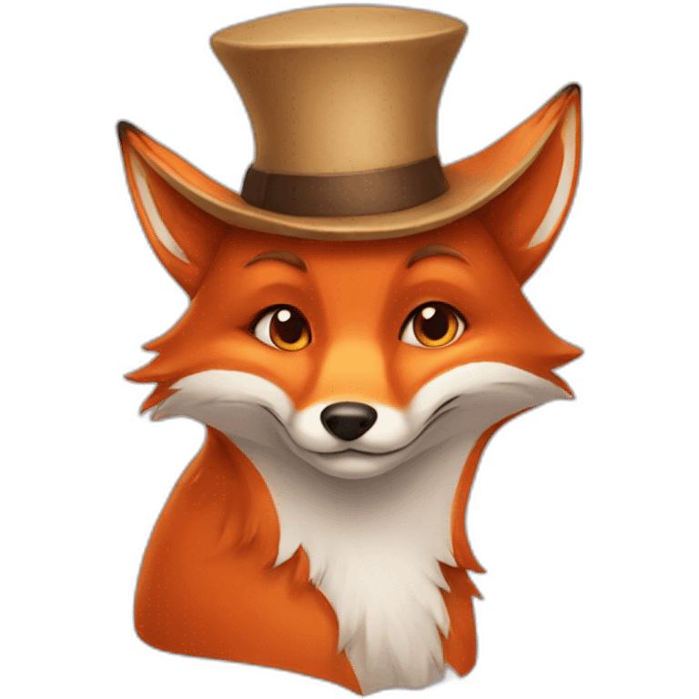 fox wearing a hat emoji