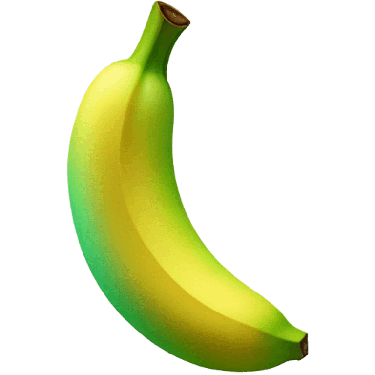 Create a banana emoji with green and yellow transitions, showing growth and progress. Keep the design dynamic with soft shading. emoji