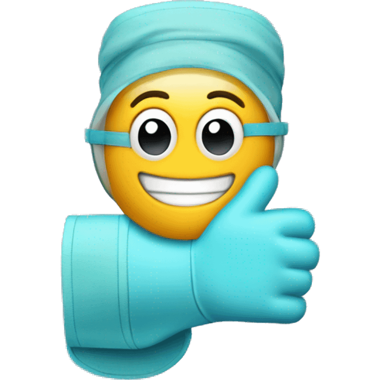 Operating room glove thumbs up emoji