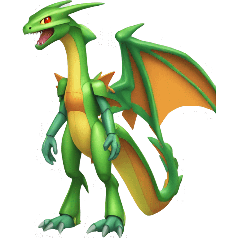 Metallic medabot-Flygon-Charizard full body emoji