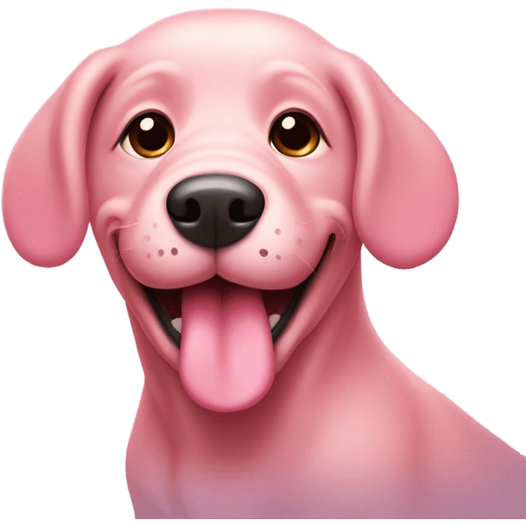 Pink dog, very cute with tongue out emoji