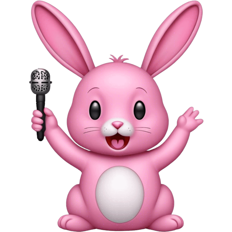 Pink rabbit sing emoji