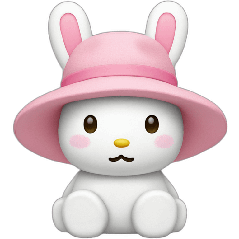 white miffy with a pink hat emoji