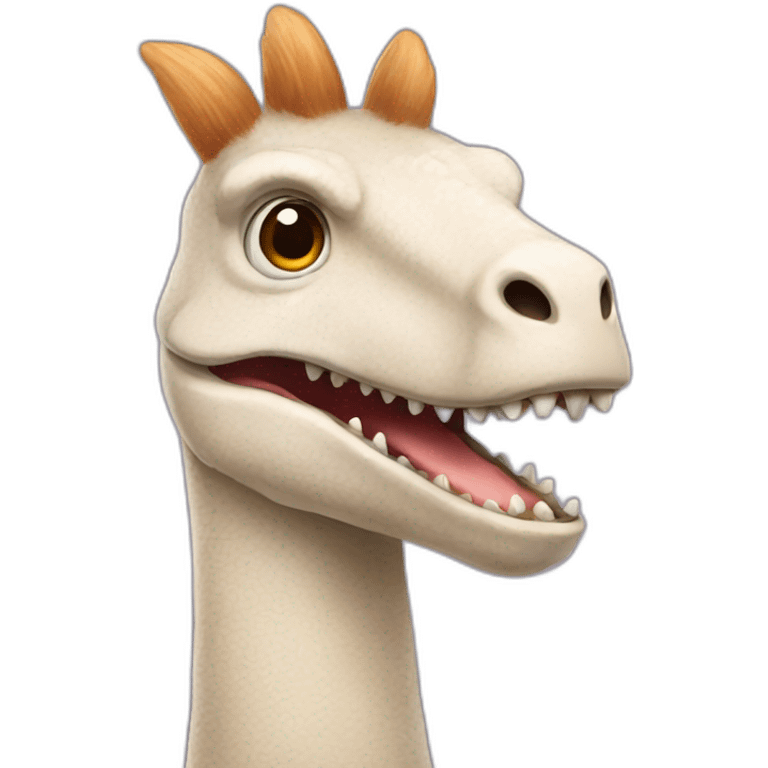 Dinosaur with head of alpaca emoji