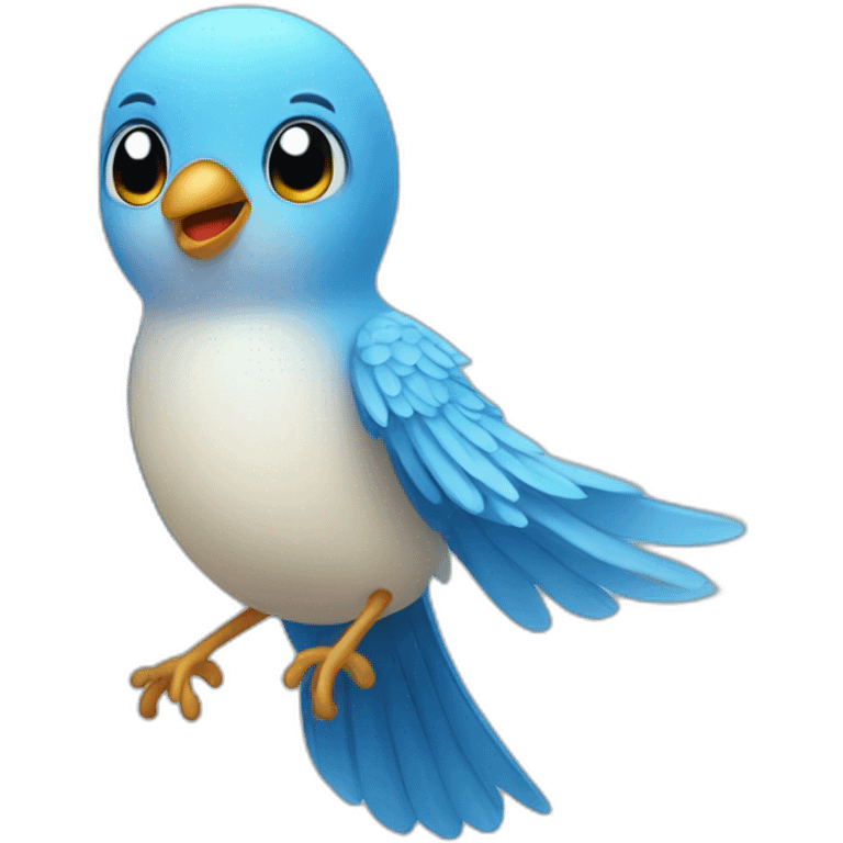 Small babyblue bird flying emoji