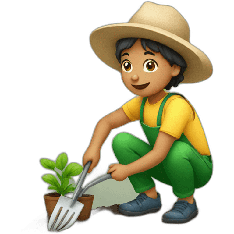 kid gardening  emoji