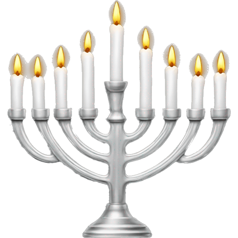 Silver Menorah with 8 candles emoji