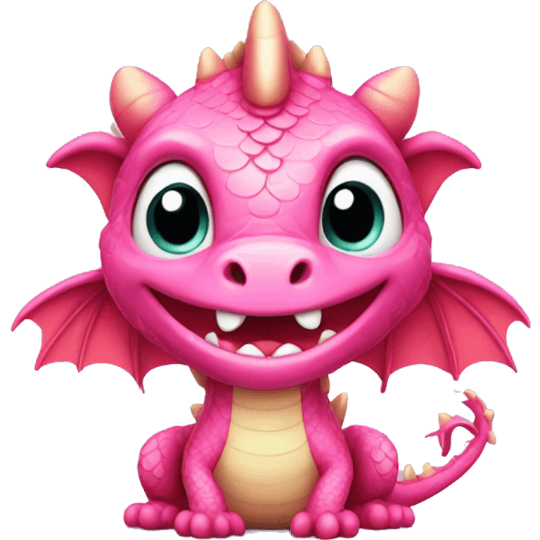 cute pink dragon with big head emoji