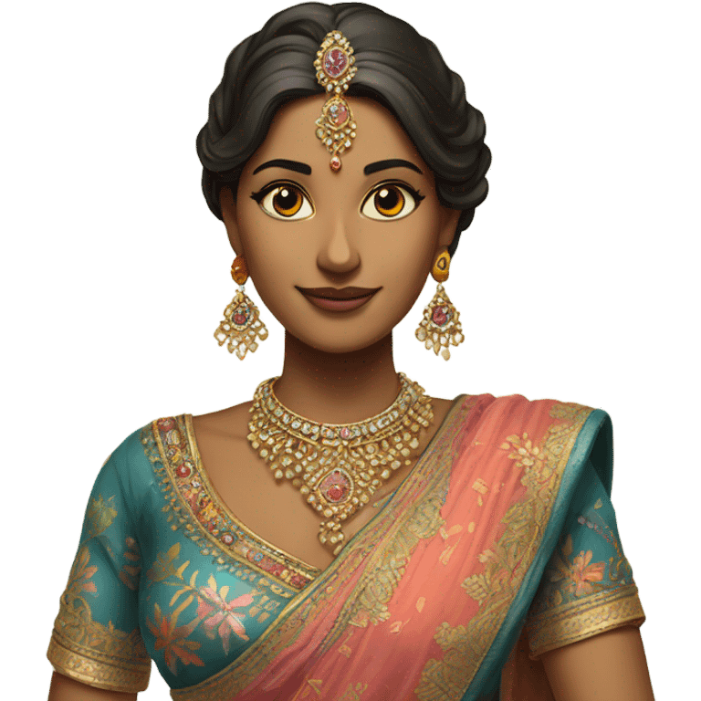 Indian woman in lengha  emoji