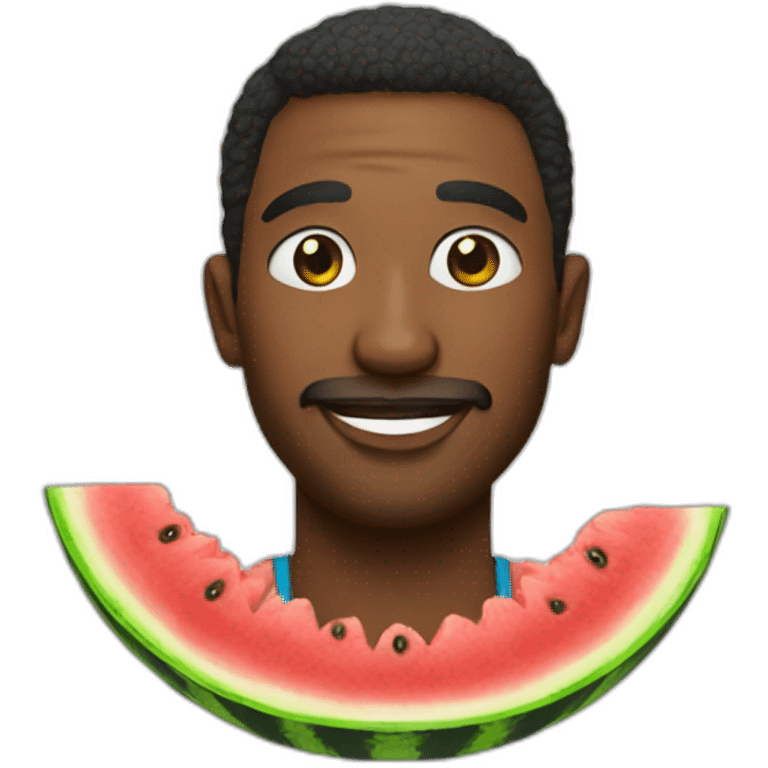 Artist with big watermelon emoji