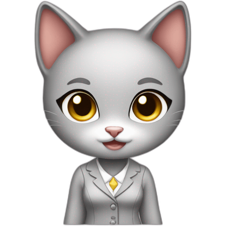 Female cute kitty business dress emoji