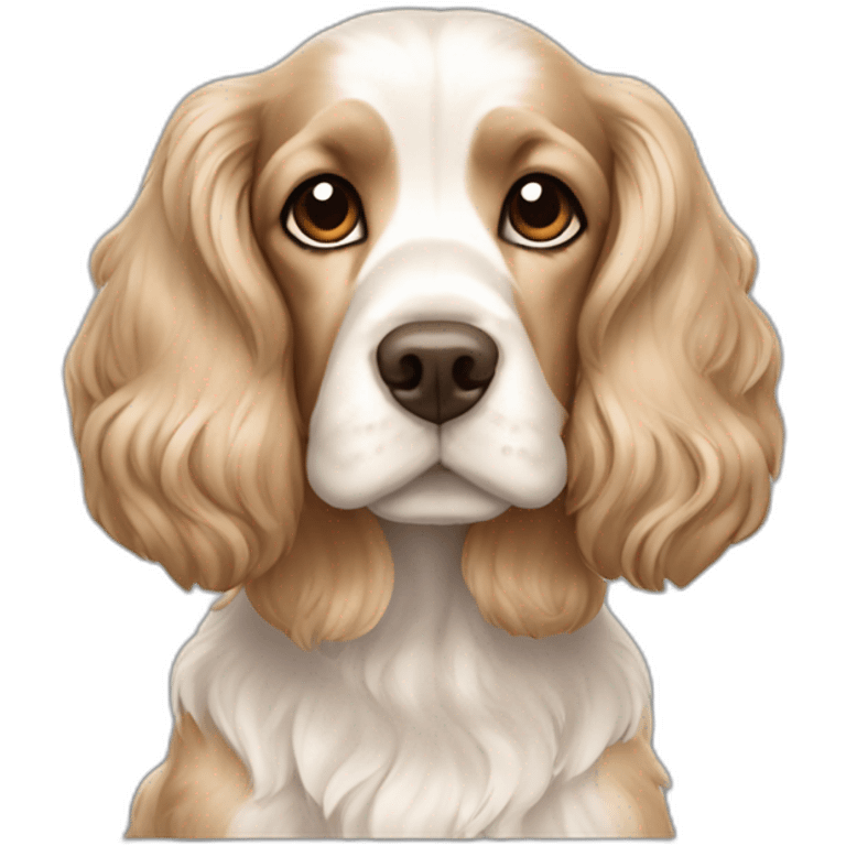 cocker spaniel white tan emoji