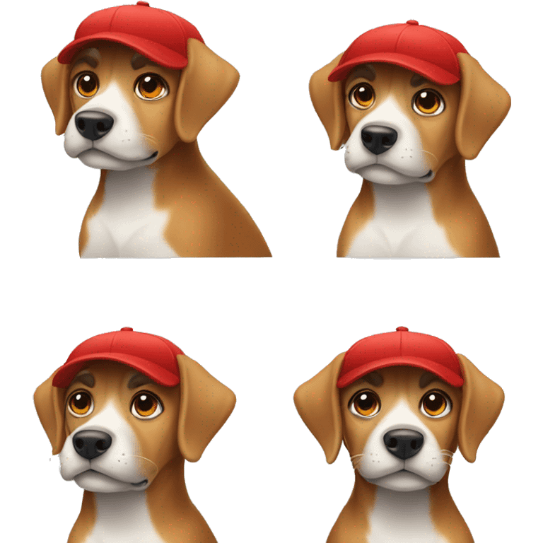 dog wearing red cap emoji