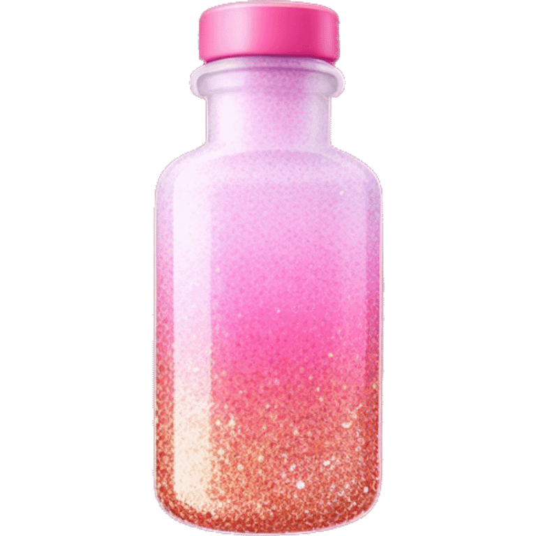 Pink ombre medication bottle with glitter large emoji