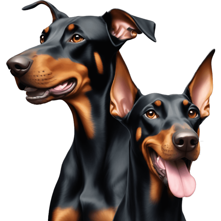 Doberman and Doberman playing  emoji