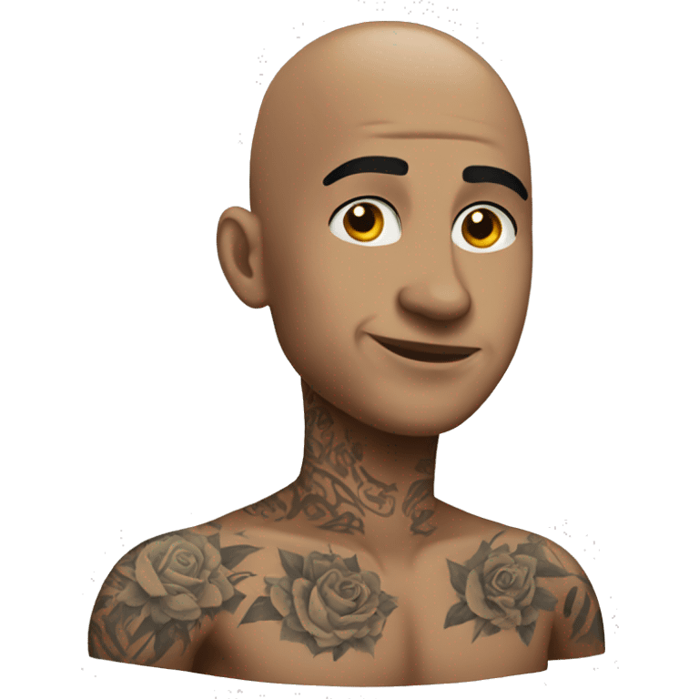 bald with a tattoo emoji