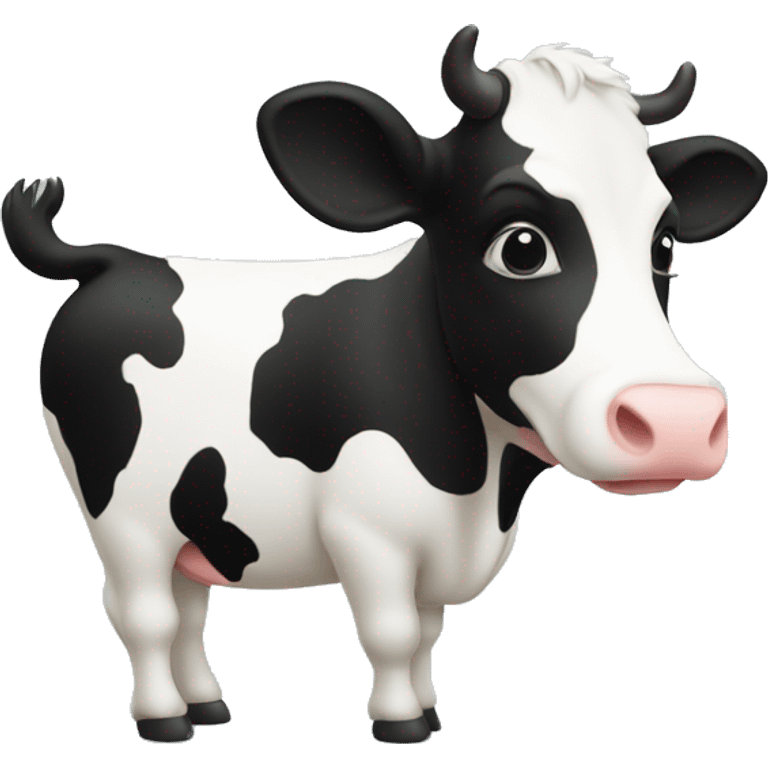 "OK" is outlined in black, with a Holstein pattern on the inside. emoji