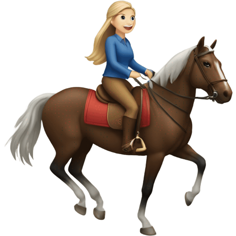 Caucasian women riding horses emoji