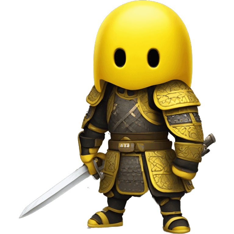 yellow pacman with samurai armor emoji