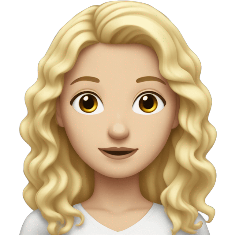 white girl with wavy blonde hair and grey eyes emoji