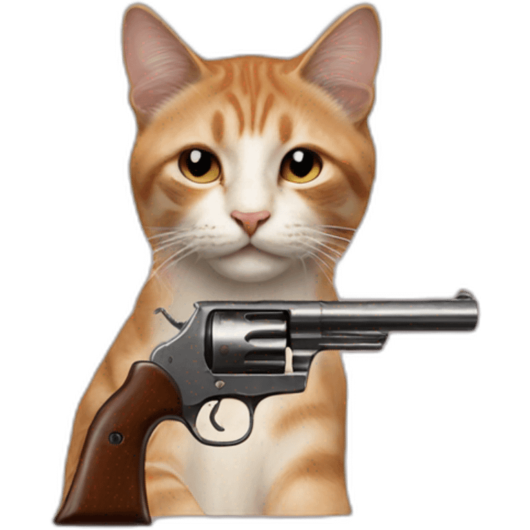 cat holding 45 colt emoji