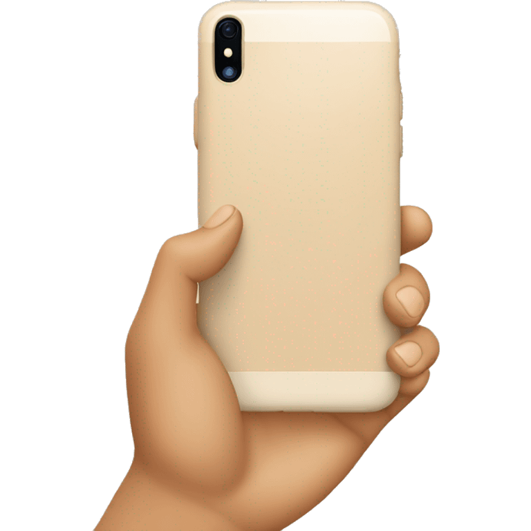 beige Iphone in hand emoji